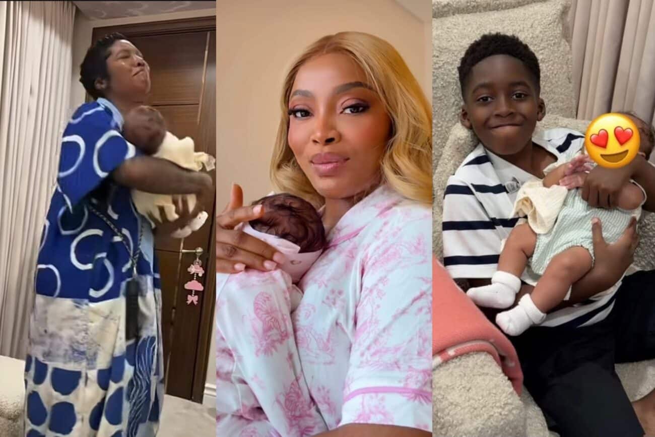 Tiwa Savage's Sweet Visit with Son to Toke Makinwa and Daughter